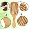 Duo Cepillo Bambu Elcologico Cabello Mango Ergonomico Excelente Calidad Peine