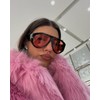 Trendy Retro Oversized Aviator Sunglasses for Women Men 70s Unique