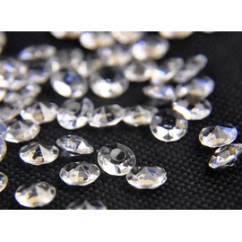 Diamantes acrílicos para mesa de confeti de imitación redondos con cristales de diamante para esparcir mesas, rellenos de jarrón, artes y manualidades, decoración de boda (10 mm, 1000 unidades), transparente
