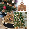Chunful 24 Sets Gingerbread Nativity Scene Craft Kit Christmas Paper