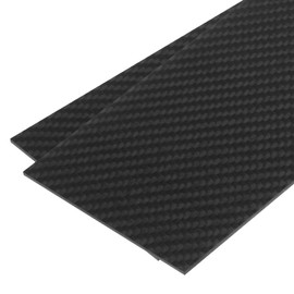 sourcing map 2 Pcs Carbon Fiber Sheet 100x250x2mm Matte Surface Pultruded Flat Carbon Fiber Board Plate Twill Weave Panel Sheet for Kites RC Airplane