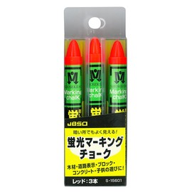 JBSO S15601 Fluorescent Marking Chalk, 3 Pieces, Red