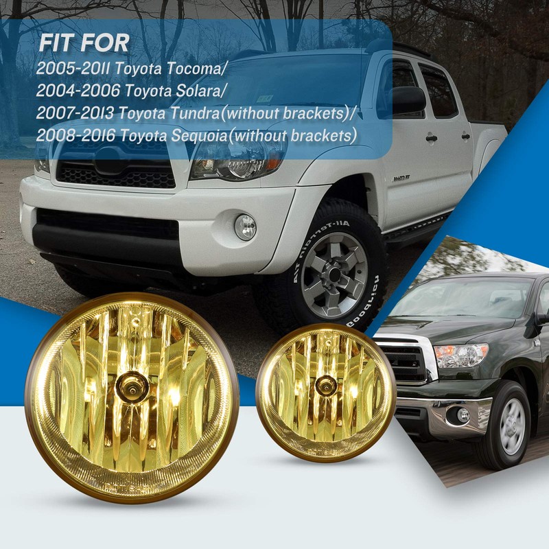AUTOWIKI Fog Lights Fit For 2005-2011 Toyota Tacoma/ 08-16 Sequoia/