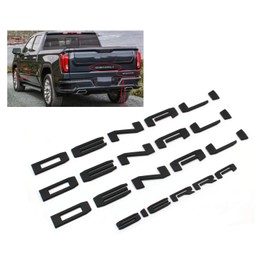 Mnneryss 4PCS Matte Black Denali Sierra Emblems Letters Compatible with 2019-2024 Sierra 1500 2500hd 3500hd (Matte Black)