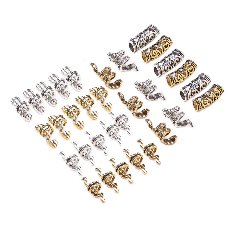 Viking Beard Hair Beads DIY Decorative Hair Braiding Beads for
