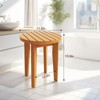 Kiseng Bamboo Shower Stool, Small Shower Chair Up to 500lbs,