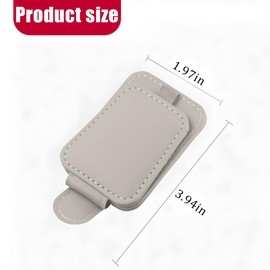Mandark Car Sunglass Holder, Magnetic Leather Vehicle Eyeglass Hanger Clip for Sun Visor, Automotive Interior Glasses Ticket Card Organizer Mount Accessories, Universal Fit (Gray)