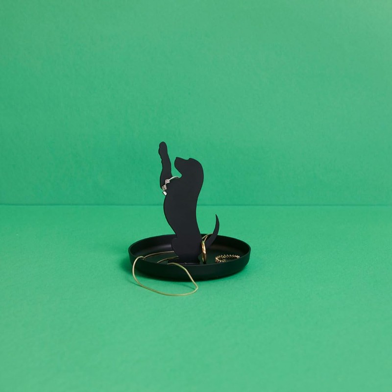 Balvi Puppy Ring Holder Black Colour Dog Shape Metal