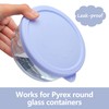 LUVCOSY 2 Cup Silicone Replacement Lids Storage Cover for Pyrex