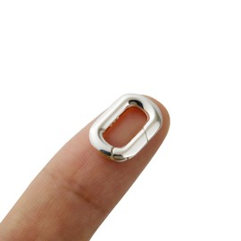 925 Sterling Silver Oval Spring Bail Clasp for Jewelry Making (S)