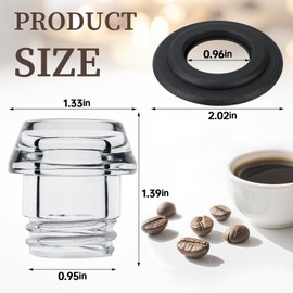 Coffee Percolator Plastic Knob Top and Washer Rings Compatible with Farberware Yosemite Coffee Percolators, Fit for Farberware Coffee Maker Replacement Parts,Transparent Coffee Percolator Top 2 Sets ﻿
