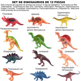 Eynshoo Dinosaurios Juguetes para Niños, 12 Juguetes de Dinosaurios para Niños, Juegos para Niños Interactivo, Dinosaurios Jurassic World para Fiestas de Cumpleaños y Temáticas de Dinosaurios