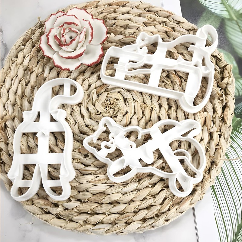Cat Cookie Cutters, Plastic Cookie Cutter, 3D DIY Fondant Cookie