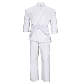 MACS Martial Arts Karate Elastic Drawstring Uniform for Kids & Adult Lightweight Student Gi with Free Belt (White, 00 (3'6''-4'/40-60lbs))