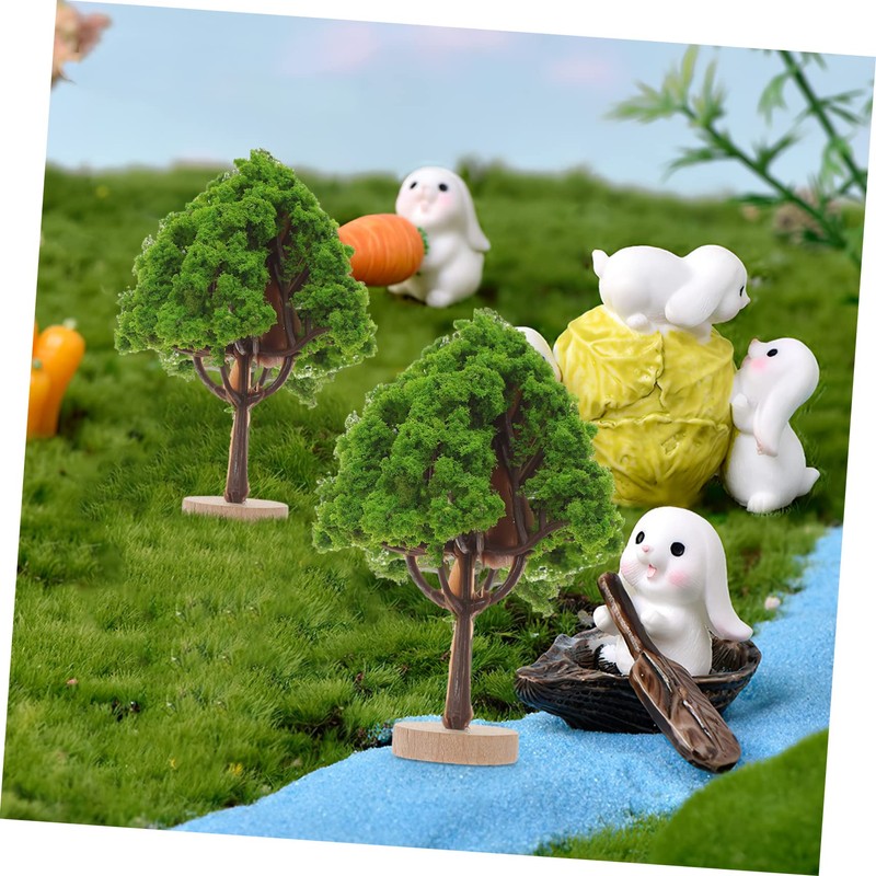 Ciieeo 4pcs Miniature Street Trees for Sand Table Simulation Tree