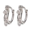 Cat Earrings for Women Cat Stud Earrings Silver Cat Hoop