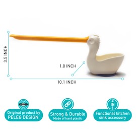 PELEG DESIGN Pelix 91757 Cloth & Sponge Holder Pelican Sink Storage Convenient Suction Cup Kitchen Towel