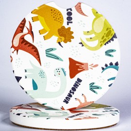 Yeeper 2.56" Ceramic Car Coasters for Cup Holder - Set of 2 Pack, Ceramic Stone with A Finger Notch for Easy Removal of Auto Cup Holder Coaster for Women