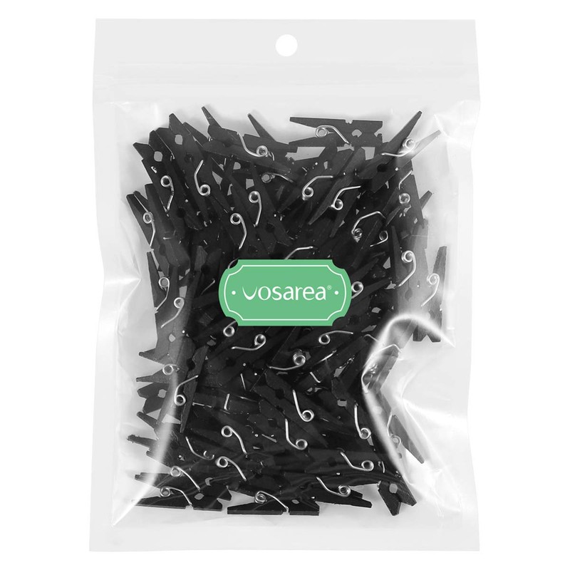 VOSAREA 100 Pcs Mini Wooden Paper Clips Multi-Use Clothes Pegs