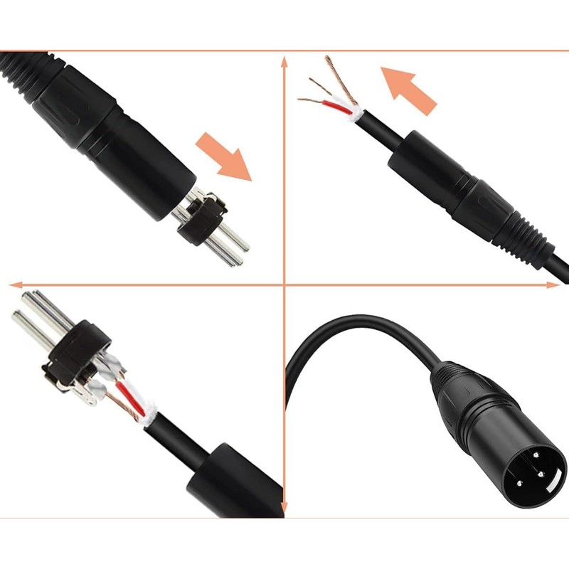 GQunit 8PCS 3 Pin XLR Solder Connector, 4 Male and