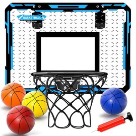 Mini Basketball Hoop, Indoor Basketball Hoop With Lighted Electronic Scoreboard And 4 Balls, Indoor Toy Christmas Gifts - Color: blue