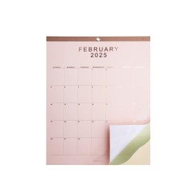 2025 Wall Calendar - 12" x 15" Rose Gold Foil Lettering Monthly Planning Hanging Peel Off Large Print Wall/Desk Calendar on Pastel Multi-Color Paper - January 2025 to December 2025 (6-Color)