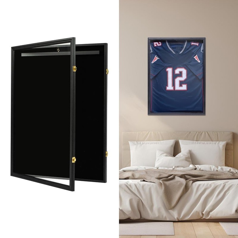 G-PLUS Jersey Frame Display Case,32" Jersey Shadow Box Lockable with