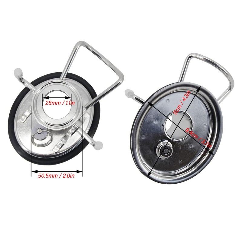 Pyhodi Stainless Steel 1.5in 3 Clamp Corny Keg Lid, Carbonation