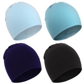 DRESHOW BQUBO 4 Pieces Baby Beanie Newborn Toddler Soft Cute Knit Hat Hospital Hats for Baby Boys Infant Cap Beanies