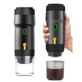 Bewinner Tragbare Elektrische 3-in-1-Espressomaschine – 20 Bar Kabellose Heizung, Vollautomatische Kapseln, Elektrische Kaffeemaschine mit Fahrzeugladekabel für Unterwegs