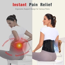 Soporte de espalda de cobre, sistema SVA único para una postura adecuada, almohadilla ergonómica mejorada con soporte de compresión de 10 veces,