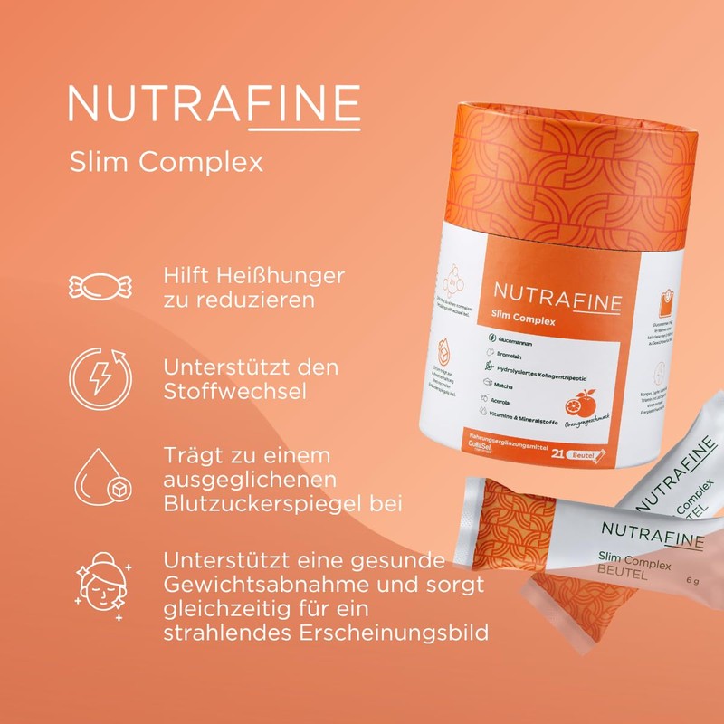 Nutrafine Slim Complex - Premium Formula with Glucomannan 1g, CollaSel