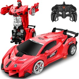 SIMPIM Remote Control Car Kids, Toys for 3-10 Year Old Boys,360° Rotating,RC Stunt Car, 4WD 2.4 Ghz Remote Control Car, Transform Robot Birthday Gift Age 3 4 5 6 7 8-12 Year Old Boys Girls
