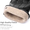 Real Sheepskin Leather Gloves, 100% Cashmere Lining Winter Gloves, Touchscreen
