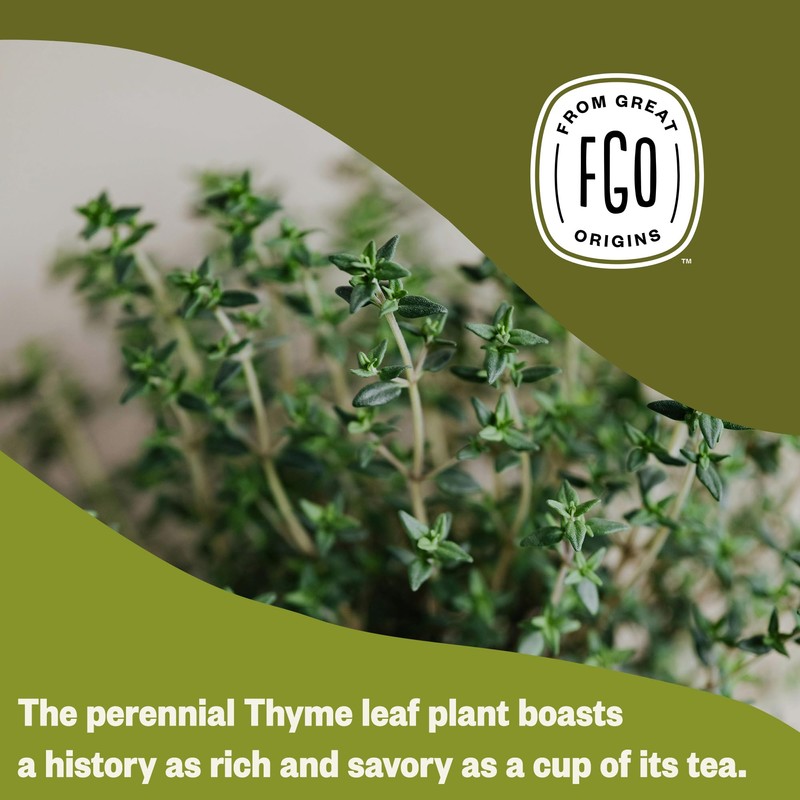FGO Organic Thyme Leaf Tea, 100 Count, Eco-Conscious Tea Bags,