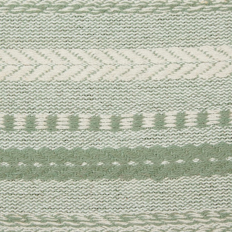 DII Farmhouse Braided Stripe Table Runner Collection, 15x108, Artichoke Green