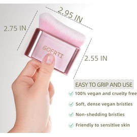 Goerti Self Tanner Kabuki Brush – High-density brush for flawless blending of self-tanner, bronzer & body makeup