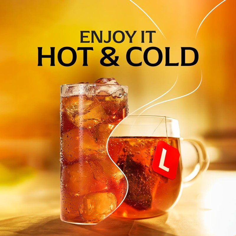 Lipton Black Tea Bags, Hot or Iced High Caffeine Tea,