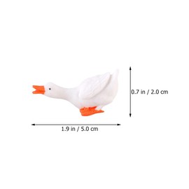 LOGOFUN 18pcs Mini Goose Figurine Miniature Goose Statue Tiny Garden Goose Accessories Resin Swan Figurines for Dollhouse Micro Landscape Decoration