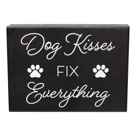 JennyGems Dog Kisses Fix Everything Sign, Dog Mom Gifts, Dog Owner Gift