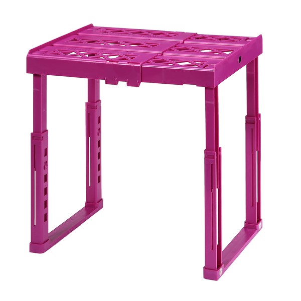 Tools for School Height & Width Adjustable Locker Shelf - Strong ABS Plastic - Width Adjusts from 8"-12.5" & Height Adjusts from 10"-14" - Patented Design - Beware of Cheap IMITATIONS - (Magenta)