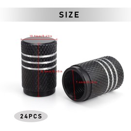 FINELYCR Pack of 24 Bicycle Valve Caps, Aluminium Car Valve Cap, Dustproof Car Valve Caps, Motorcycle Valve Caps with Airtight Sealing Ring, for Cars Motorcycles Bicycles