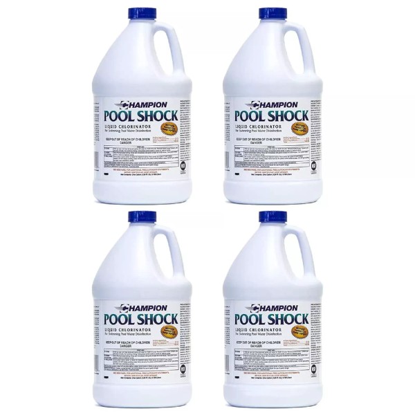 Champion Pool Shock Liquid Chlorinator for Pool Water Disinfection, (4