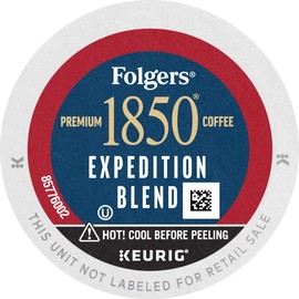 1850 by Folgers Pioneer Blend Medium Roast Coffee, 96 Keurig K-Cup Pods