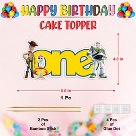 Seyal® Decoración para fiesta de cumpleaños - Toy Story One - Decoración para tartas