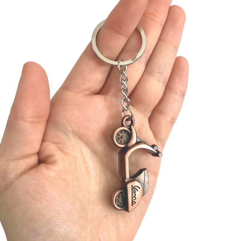 AUTOZOCO Vespa Motorcycle Metal Keyring Silver S, silver