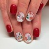Christmas Press on Nails Short Square Fake Nails Snowman Winter