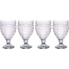FITZ AND FLOYD TRESTLE GLASSWARE ORNATE GOBLETS 4 PIECE SET,