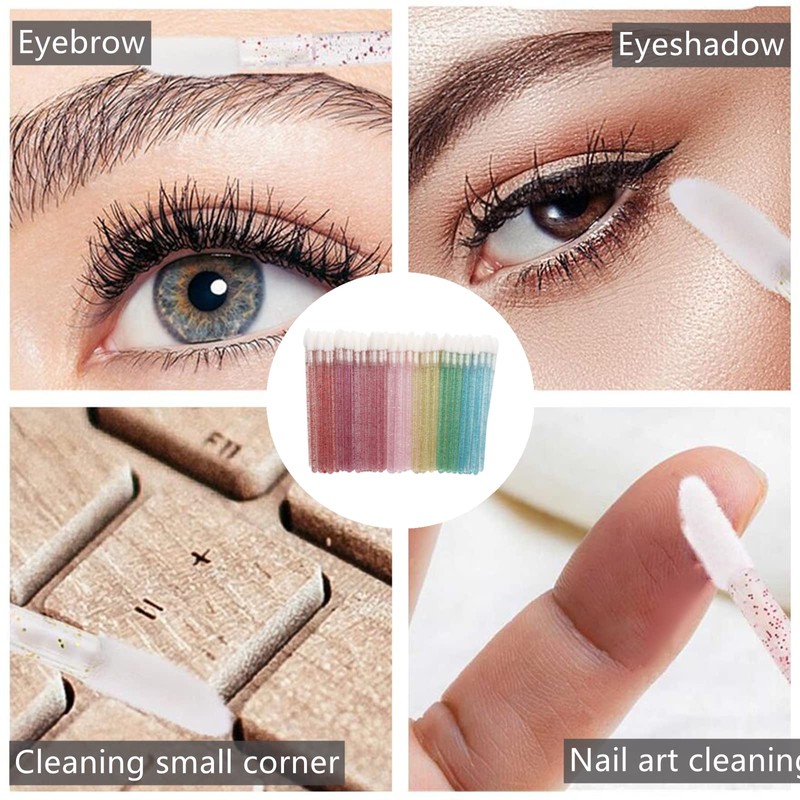 200 pinceles desechables para pintalabios de cristal, color rosa