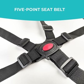 5 Point Harness Seat Belt，Adjustable Baby Seat Belt Full Protection Security Harness Seatbelt for High Chair and Pushchair Black